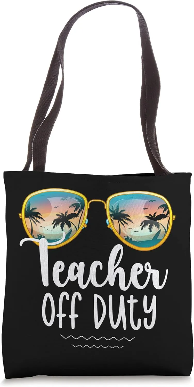 Off Duty Teacher Beach Bound Summer Break School Waves Shirt Tote Bag