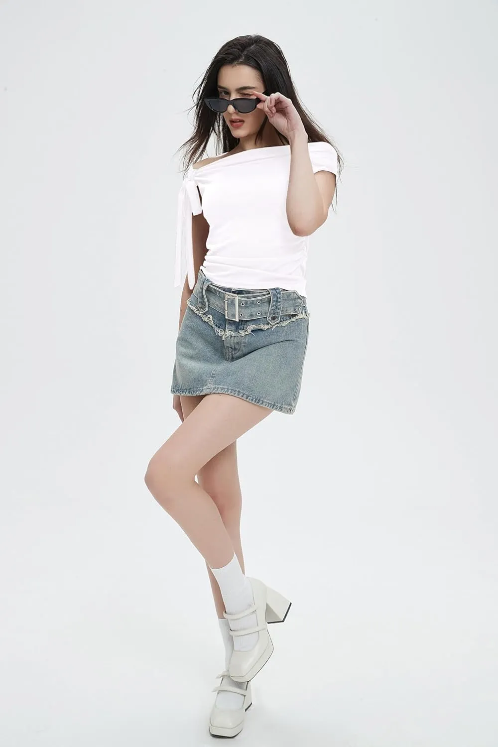 Off The Shoulder Tops for Women Crop Tank Tops Shirts with Ruched Sides Vacation Outfits Summer Spring Fashion Sexy Y2k