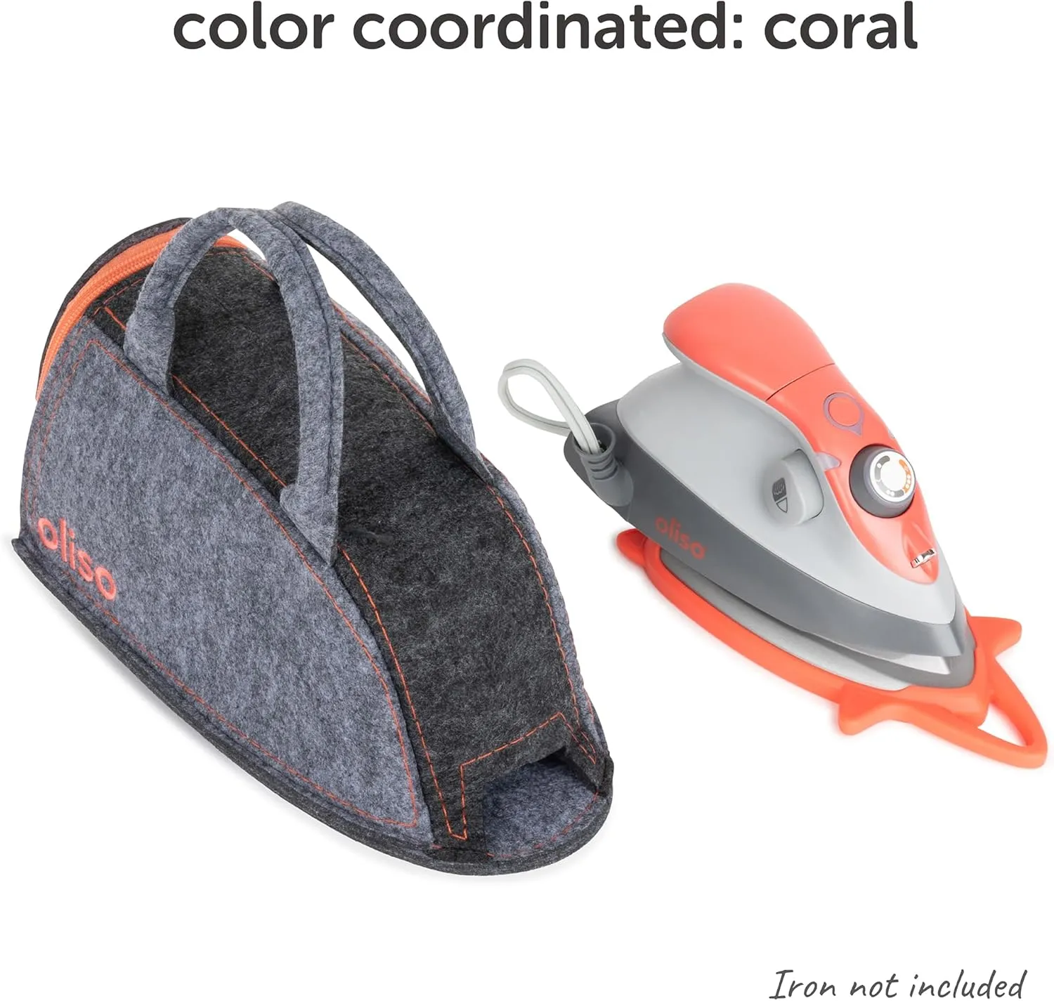 oliso Carry Bag M3Pro and M2Pro Mini Irons - Fits Most Mini Travel Size Irons, Ideal for Travel or Storage - Coral