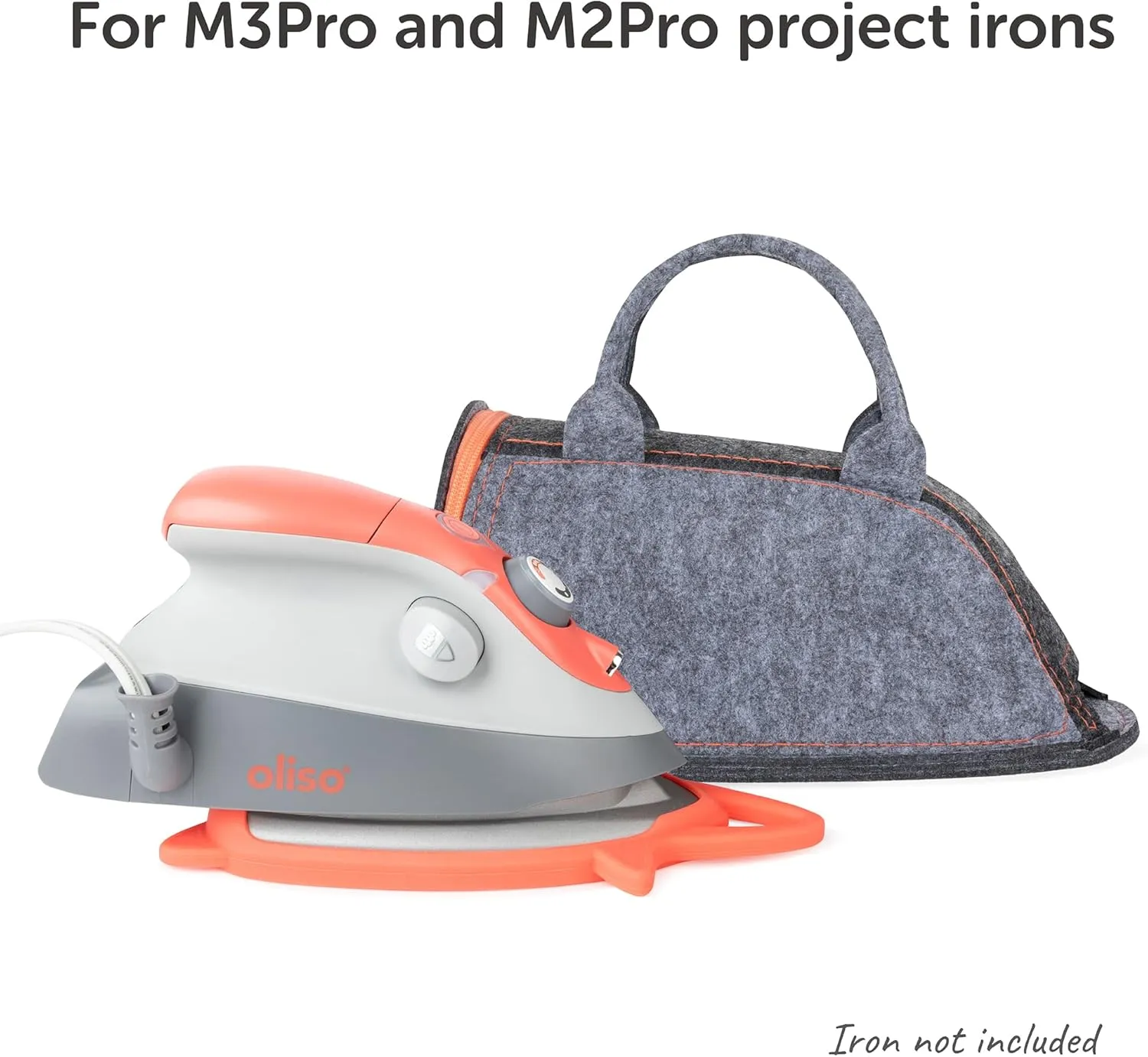 oliso Carry Bag M3Pro and M2Pro Mini Irons - Fits Most Mini Travel Size Irons, Ideal for Travel or Storage - Coral