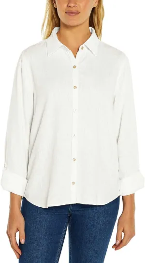 Orvis Ladies' Long Sleeve Button Up Top (US, Alpha, Small, Regular, Regular, White)