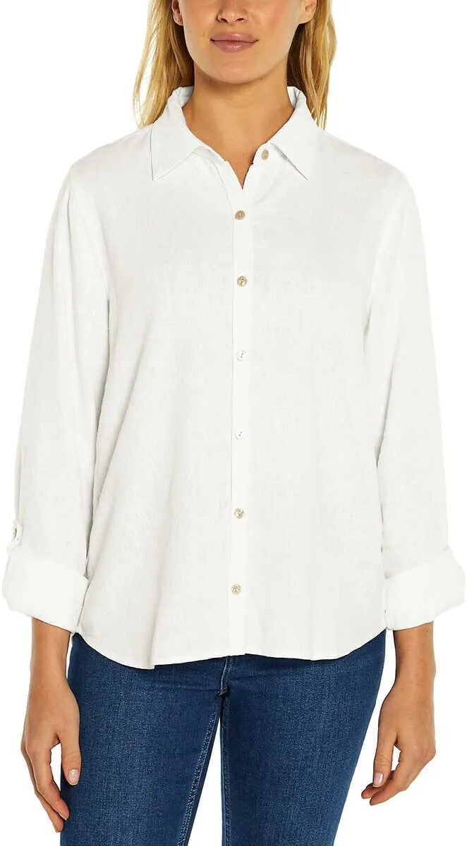 Orvis Ladies' Long Sleeve Button Up Top (US, Alpha, Small, Regular, Regular, White)