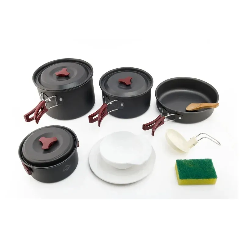 Outdoor Camping Cookware Set: Compact and Durable Kit for Hiking and Picnics