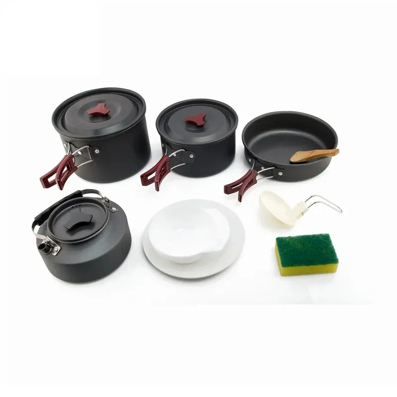 Outdoor Camping Cookware Set: Compact and Durable Kit for Hiking and Picnics