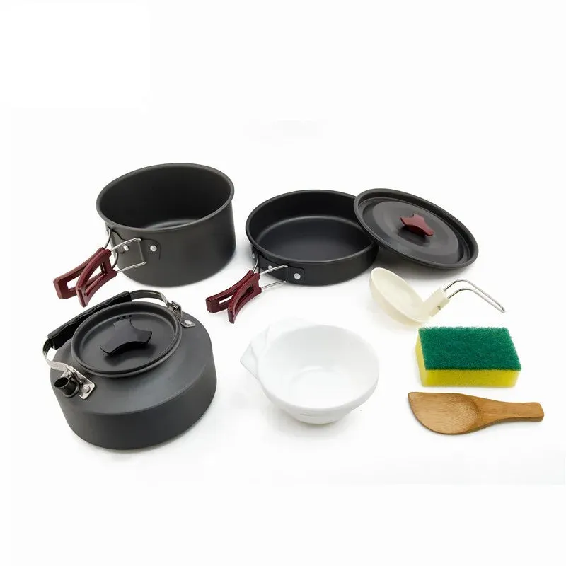 Outdoor Camping Cookware Set: Compact and Durable Kit for Hiking and Picnics