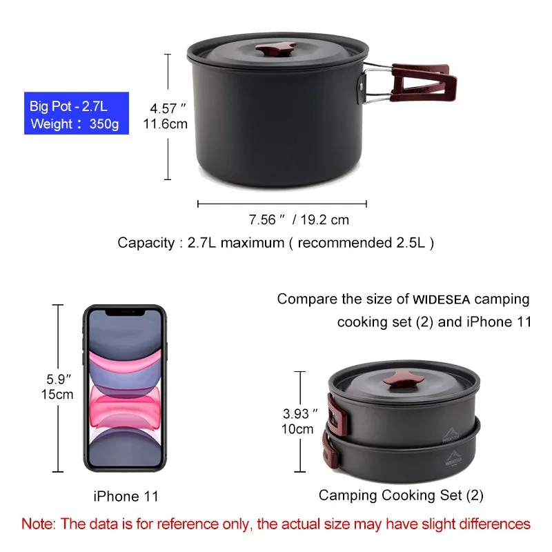 Outdoor Camping Cookware Set: Compact and Durable Kit for Hiking and Picnics