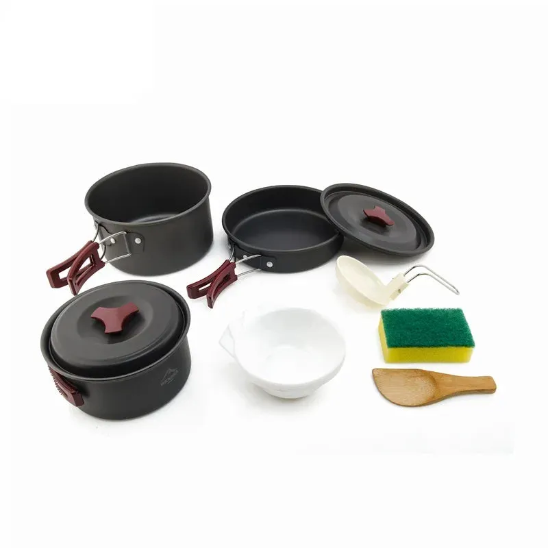 Outdoor Camping Cookware Set: Compact and Durable Kit for Hiking and Picnics