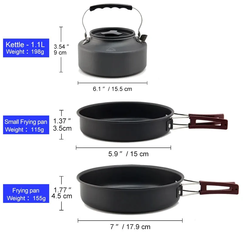 Outdoor Camping Cookware Set: Compact and Durable Kit for Hiking and Picnics