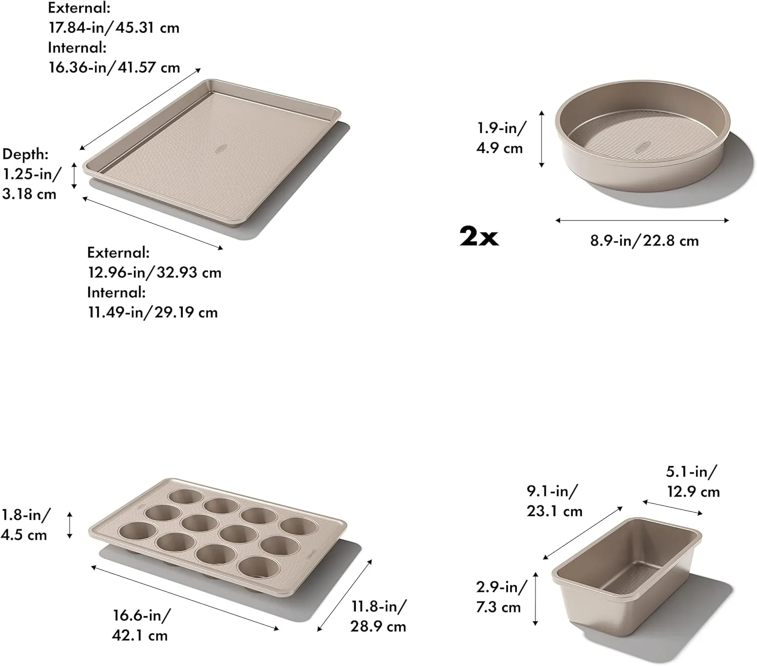 OXO Good Grips Non-Stick Pro 5-Piece Baking Pan Set