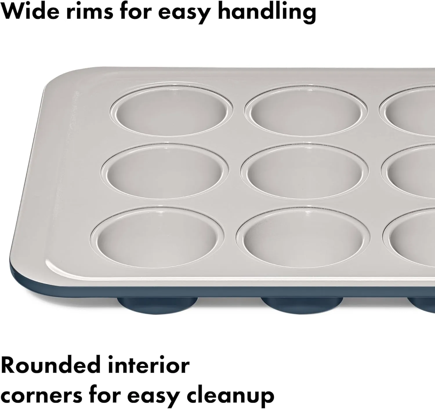 OXO Good Grips Non-Stick Pro Ceramic Coated Metal Bakeware 12 Cup Muffin Pan – Storm Blue