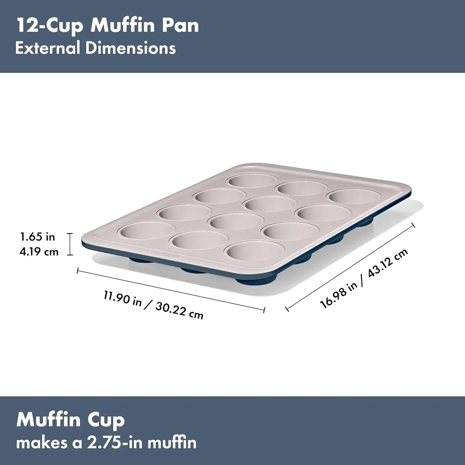 OXO Good Grips Non-Stick Pro Ceramic Coated Metal Bakeware 12 Cup Muffin Pan – Storm Blue