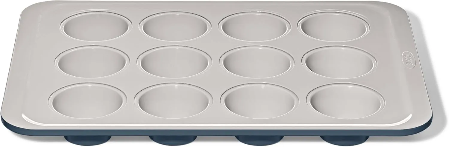 OXO Good Grips Non-Stick Pro Ceramic Coated Metal Bakeware 12 Cup Muffin Pan – Storm Blue