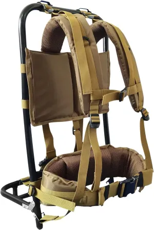 Pack Frames for Hunting, Foldable Hunting Pack Frame Hiking Backpack Frame, Hunting Backpack Frame Portable Backpack Accessories for Travel, Outdoor Activity - Khaki