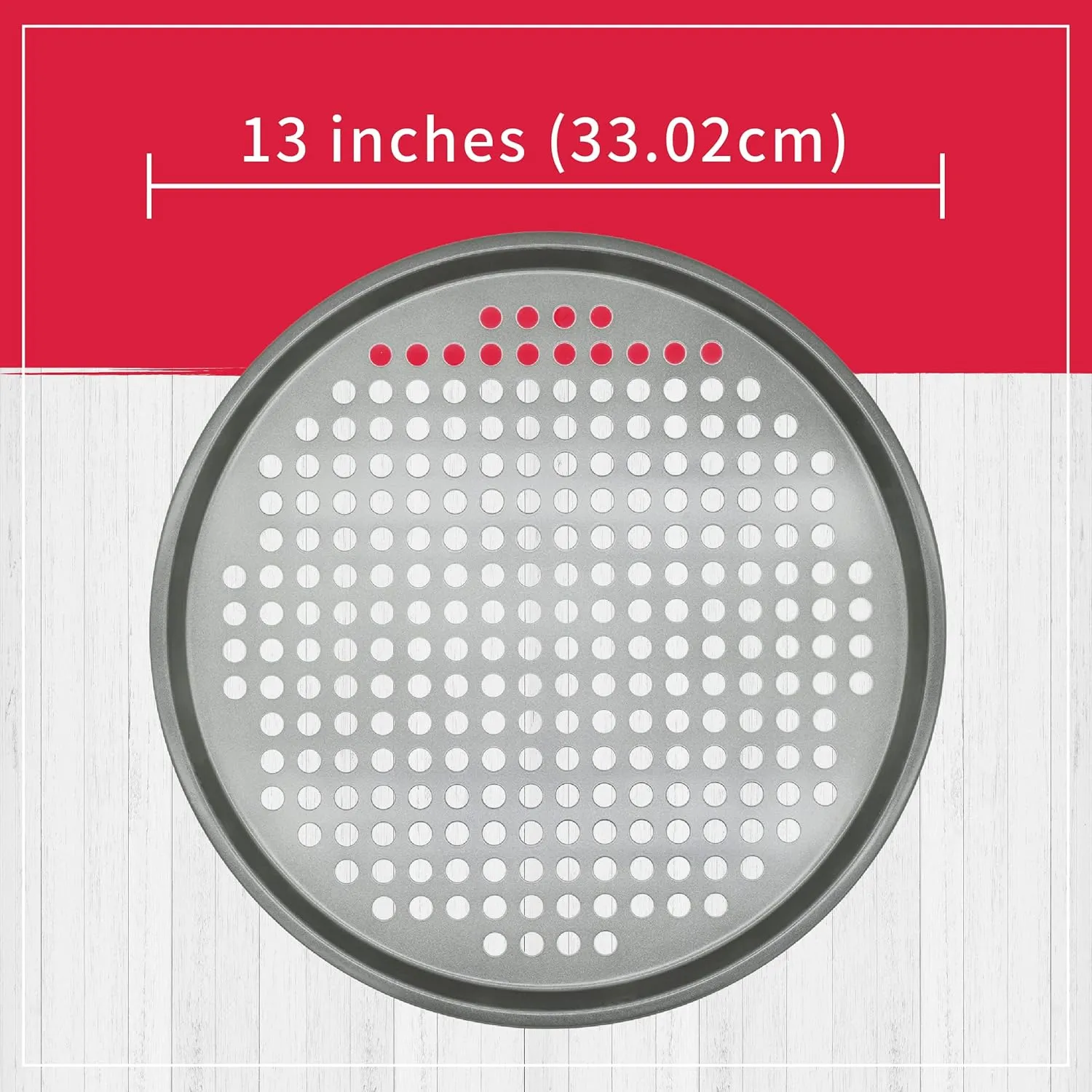Pack of 2 Pizza Pans with holes 13 inch - Professional set for restaurant type pizza at home grill barbecue