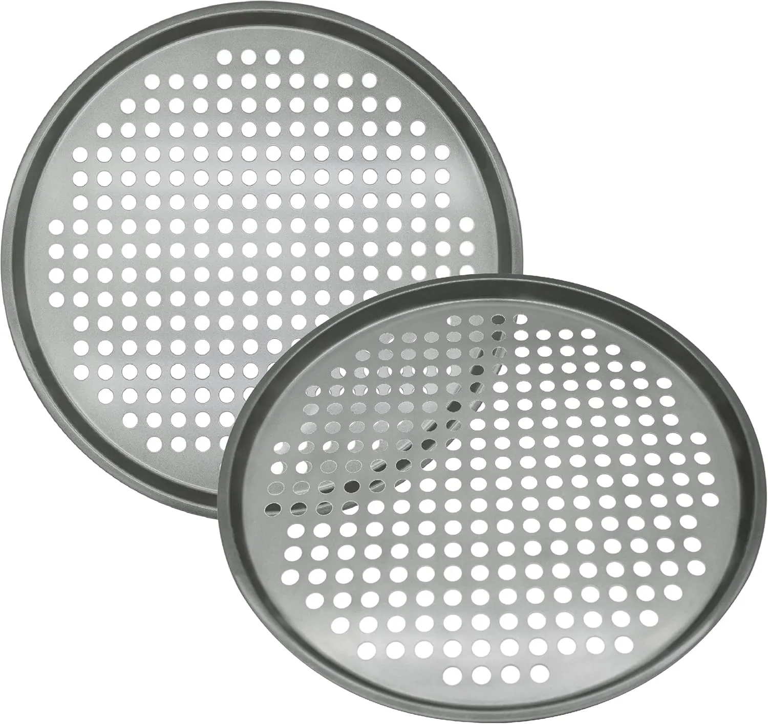 Pack of 2 Pizza Pans with holes 13 inch - Professional set for restaurant type pizza at home grill barbecue