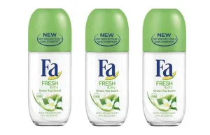 (Pack of 3 Bottles) Fa Fresh & Dry Green Tea Scent Women's Roll On Anti-perspirant Deodorant (Pack of 3 Bottles, 1.7oz / 50ml Each Bottle)