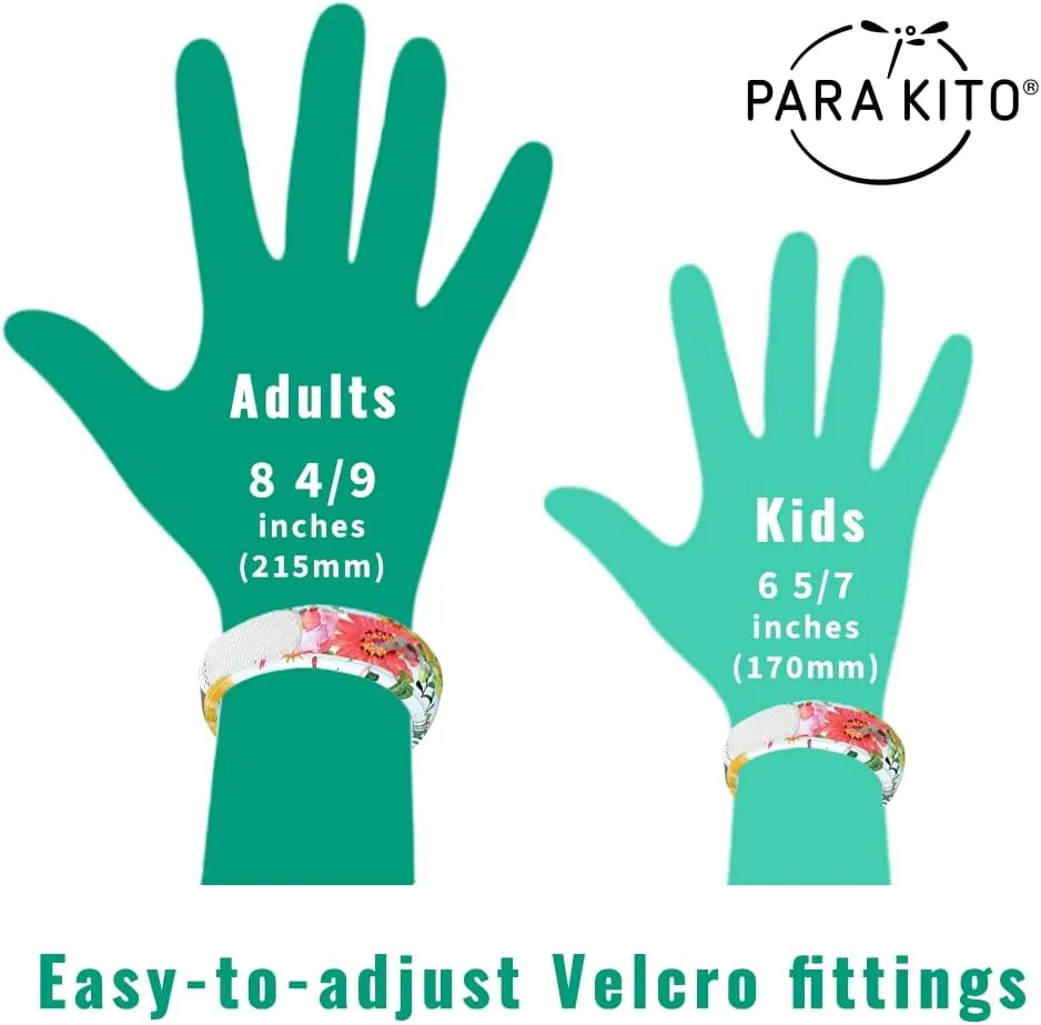 PARA'KITO Mosquito Repellent Bracelets   Refill Pellets Bundle, Mosquito Bracelets, Peppermint Oil, DEET Free Mosquito Repeller, Hiking Accessories, 2 Wristbands & 2 Refills (White   Zebra)