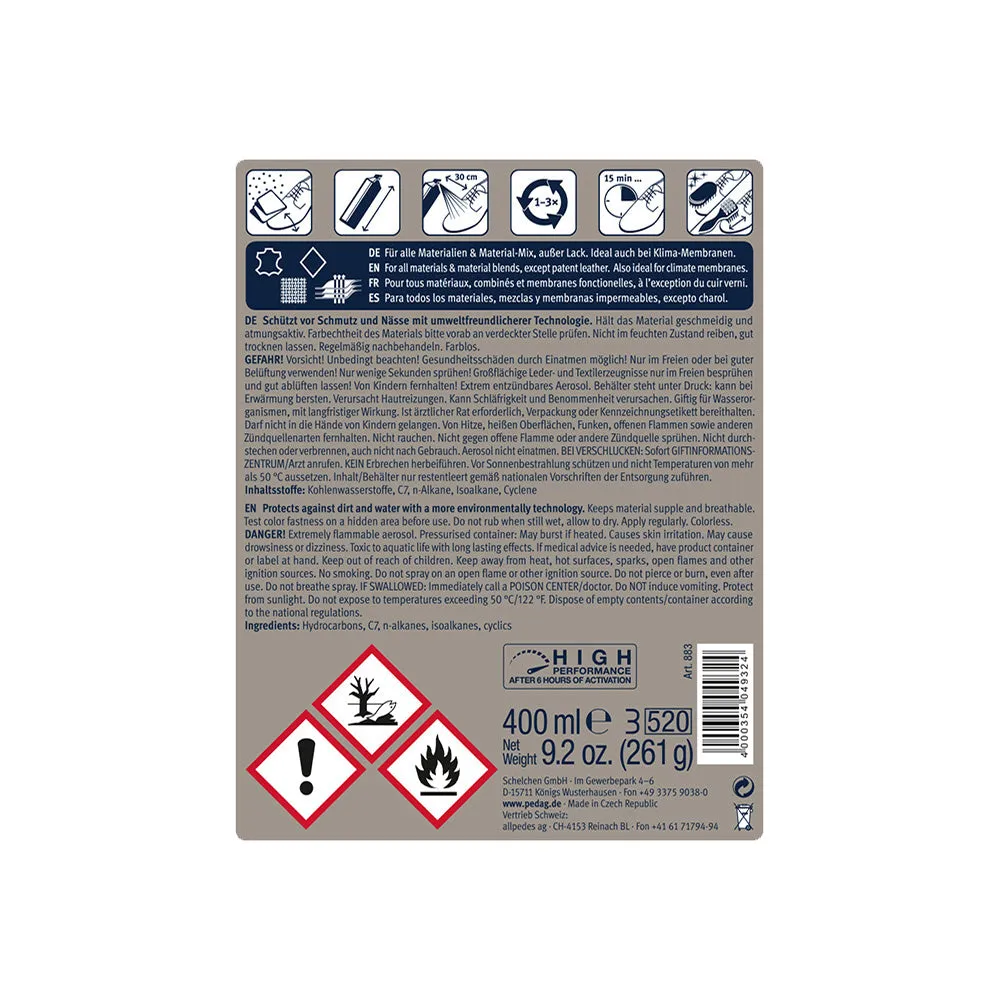 Pedag Waterproofing Spray XXL 400ml - Ultimate Protection for Shoes & Gear