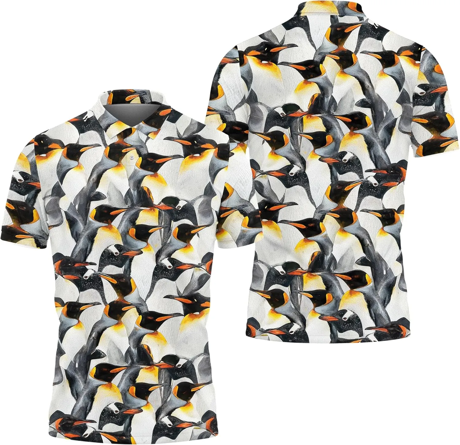 Penguin Polo Golf Shirts for Men Women - Cute Animal Mens Polo Shirts Short Sleeve Mens Polo Shirts Dry Fit Serie 102