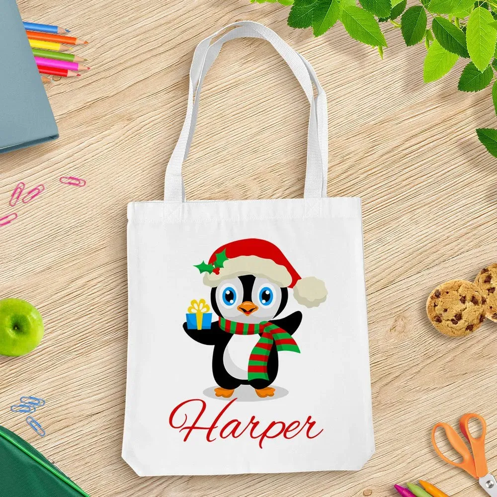 Penguin White Tote Bag