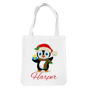 Penguin White Tote Bag