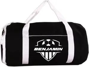 Personalized Sport/Gym Roll Duffel Bag - Soccer Black 18"