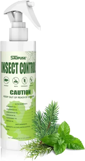 Pest & Insect Control Spray, Spider Repellent Indoor, Repel Spiders, Ants, Silverfish, Mosquitoes, Moths, and More, Plant Formula Safe for Indoor/Outdoor Use