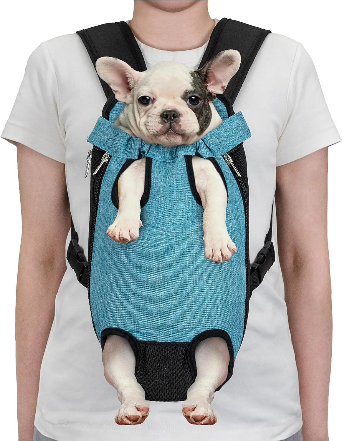 PetAmi Dog Carrier Backpack, Adjustable Pet Cat Front Carrier Backpack, Ventilated Dog Chest Carrier for Hiking Camping Travel, Sling Bag for Small Medium Dog Cat Puppies, Medium, 9-13 lbs, Sea Blue