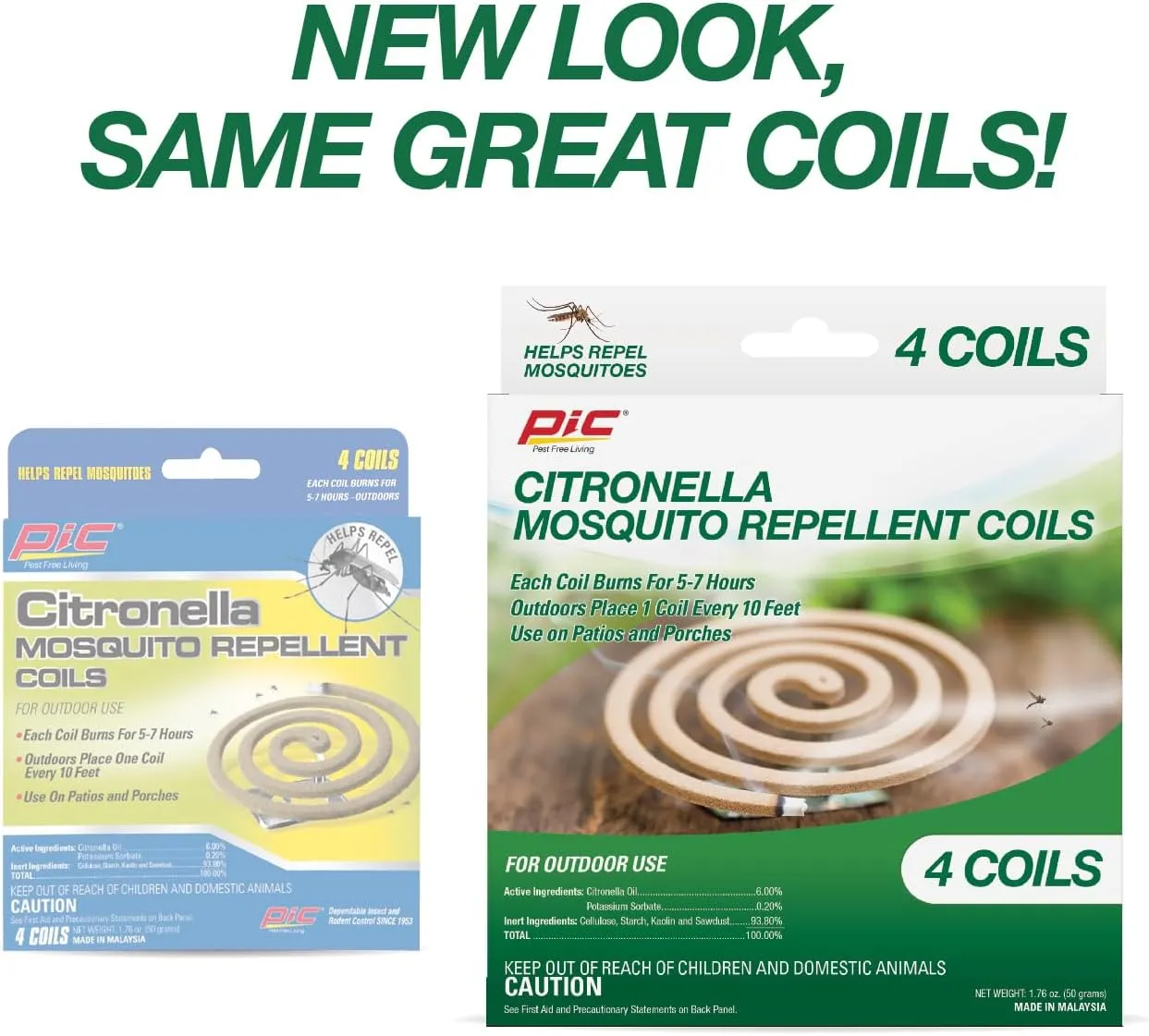 PIC Citronella Mosquito Repellent Coils (12 Packs of 4) CIT-Coil-4