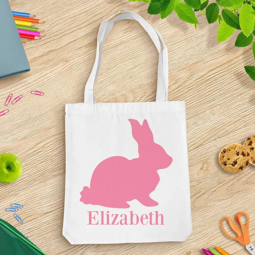 Pink Bunny White Tote Bag