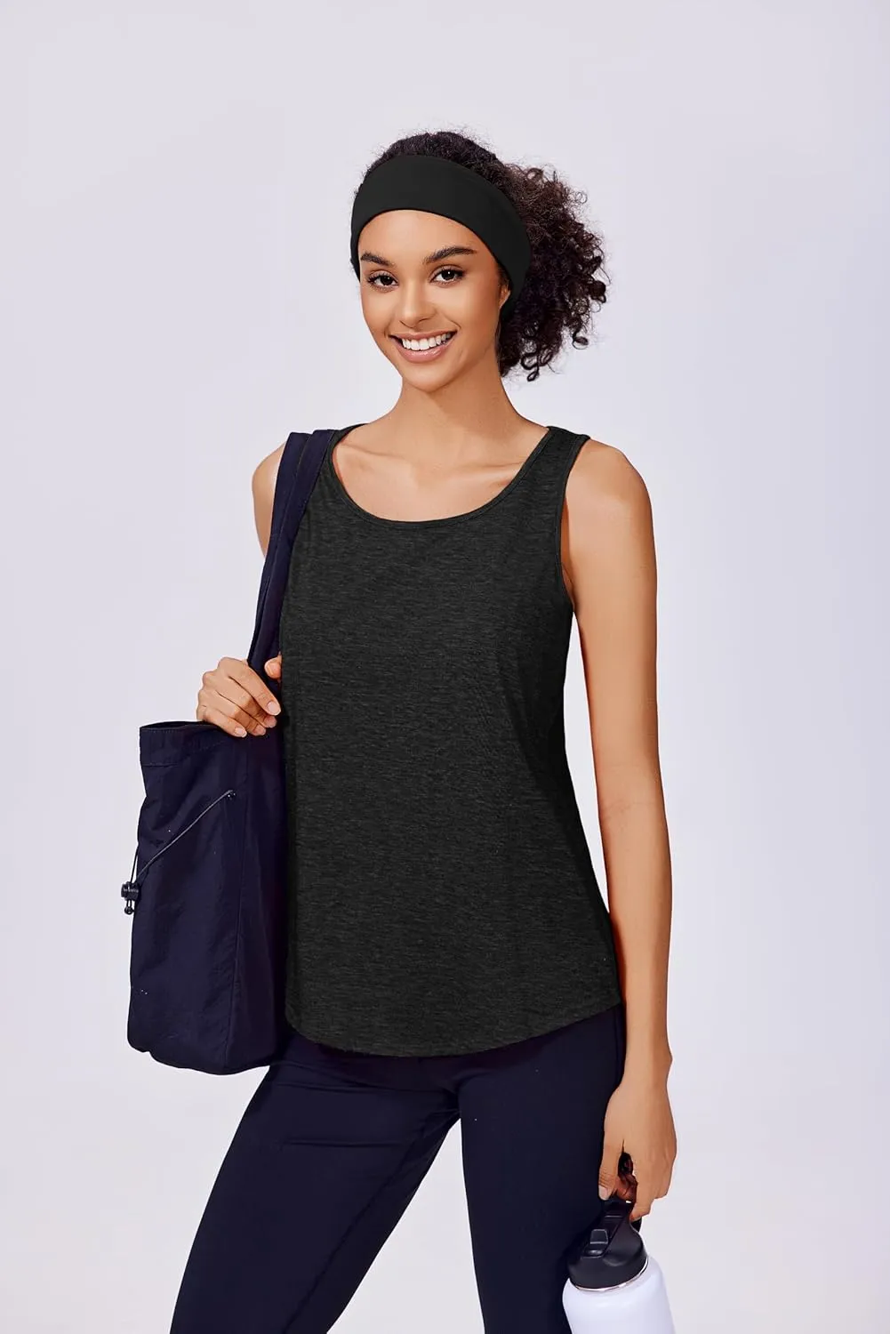 PINSPARK Workout Tops for Women Racerback Tank Top Pack Sleeveless Athletic Running Tops Loose Gym Shirt Quick Dry Yoga Tank