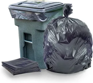 Plasticplace 95-96 Gallon Garbage Can Liners │ 1.5 Mil │ Black Heavy Duty Trash Bags │ 61” X 68” (50Count) (W95LDB15)