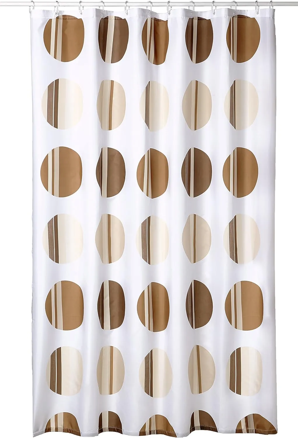 Point PVC Free Fabric Shower Curtain 70.9x78.7in [180x200cm] (Toffee)