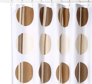 Point PVC Free Fabric Shower Curtain 70.9x78.7in [180x200cm] (Toffee)
