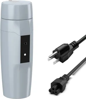 Portable Electric Kettle Boiler, Small Electric Travel Kettle, 300W Fast Water Heater, Mini Electric Tea Coffee Mug for Hotels/Offices/RVs, Automatic Shut-Off & Restart, Elegant Gray