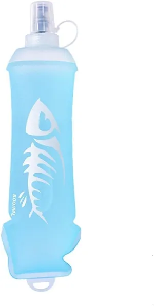 Portable Kettle Foldable Water Bottle Soft Water Bottle Portable Silicone Bottle Suitable for Sports Cycling Outdoor Soft Water Bag Water Bottle (Color : Sea Blue, Size : 500ml)