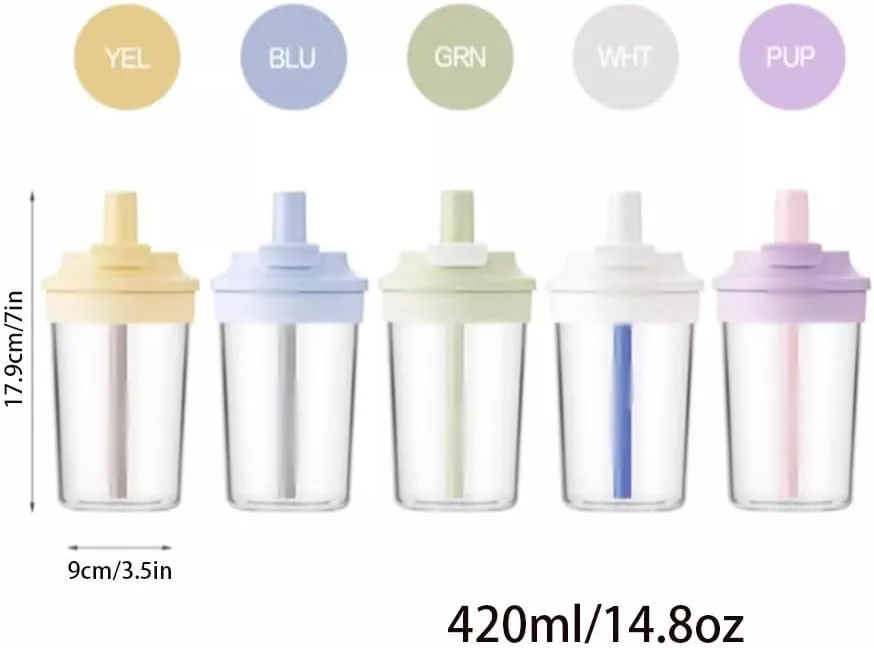 Portable Mixer Cup FashionWater Jug 420ml/14.8oz Water Bottle with Strainer for Men Women and Kids Sport Kettle