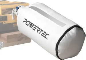 POWERTEC Dust Collector Bag, 30 Micron Filter. 4" Dust Port Filter Bag with 4" Key Hose Clamp. Fits DEWALT DW735, DW734, WEN PL1326, PL1303 & any other Woodworking Machine w/a 4”OD dust port. (70399)
