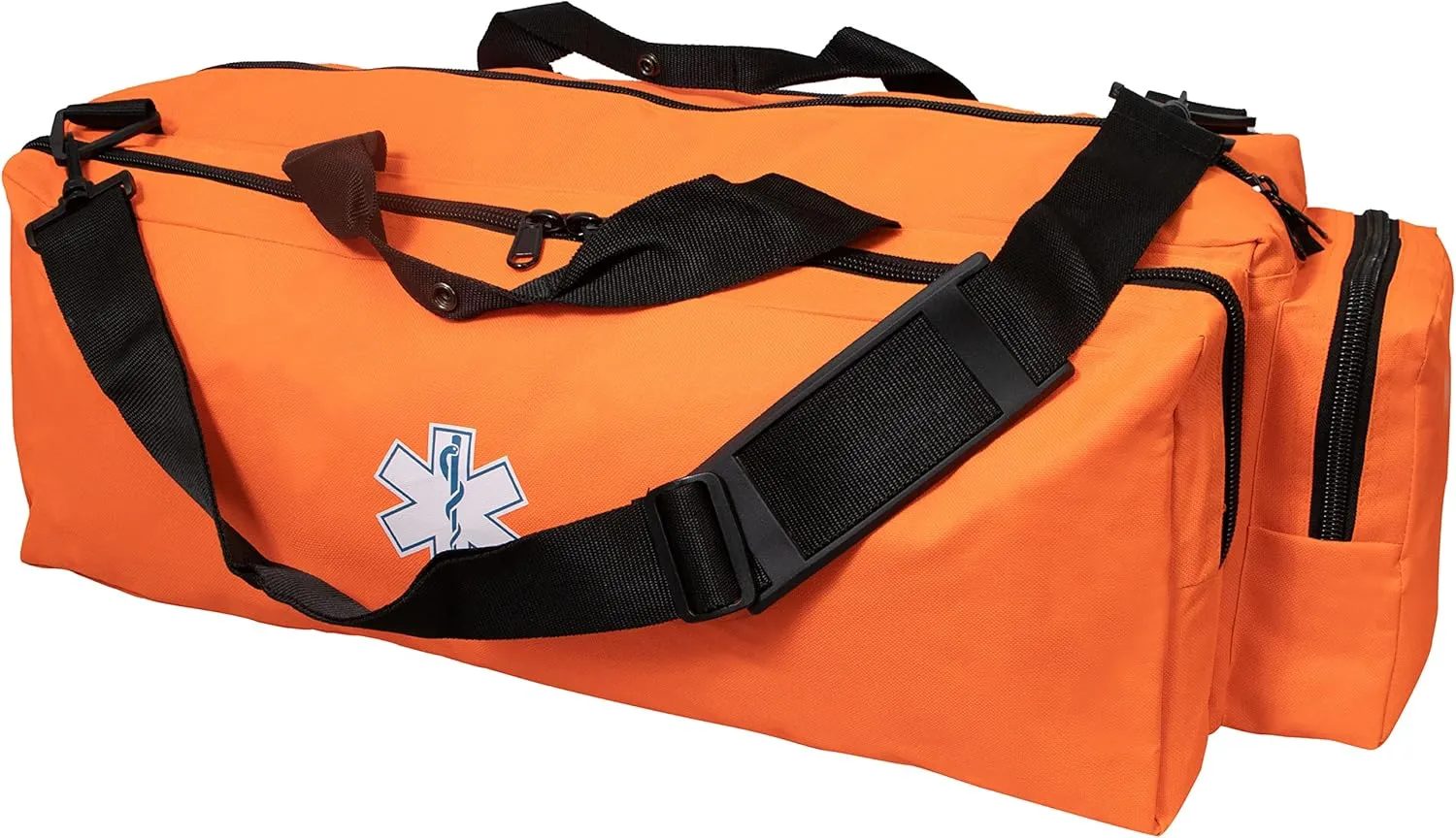 PrimaCare KB-1172 Oxygen O2 Gear Bag with Multiple Compartments Waterproof Bottom and Heavy-Duty Zipper, 32" x 12" x 13", Orange