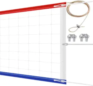 Professional Volleyball Net Outdoor Heavy Duty with Aircraft Steel Cable 32X3Ft Villeyball Official Size Best Voleybol Vollyball Net Heavy Duty Volley Ball Net Volleyball Nets Volleyball Ball Net Only