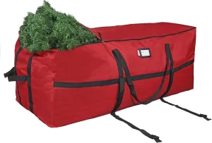 ProPik Christmas Tree Storage Bag, Fits up to 9 Ft. Tall Disassembled Holiday Tree, Heavy Duty Storage Container, 24" Height X 24" Extra Wide X 60" Long with Top and Side Handles and Straps (Red)