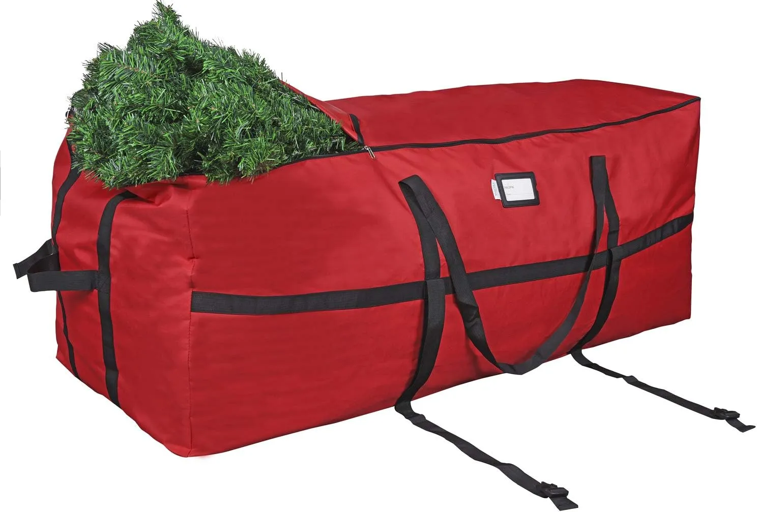 ProPik Christmas Tree Storage Bag, Fits up to 9 Ft. Tall Disassembled Holiday Tree, Heavy Duty Storage Container, 24" Height X 24" Extra Wide X 60" Long with Top and Side Handles and Straps (Red)