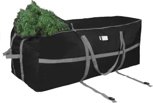 ProPik Christmas Tree Storage Bag, Fits Up to 9 Ft Tall Disassembled Xmas Trees, Heavy Duty Holiday Storage Container, 24" Height X 24" Wide X 60" Long with Top and Side Handles and Straps (Black)