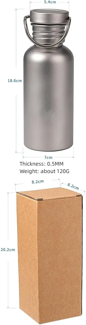 Pure Titanium Kettle 500ml Outdoor Travel Mountaineering Camping Single Layer Titanium Water Cup(1PC)