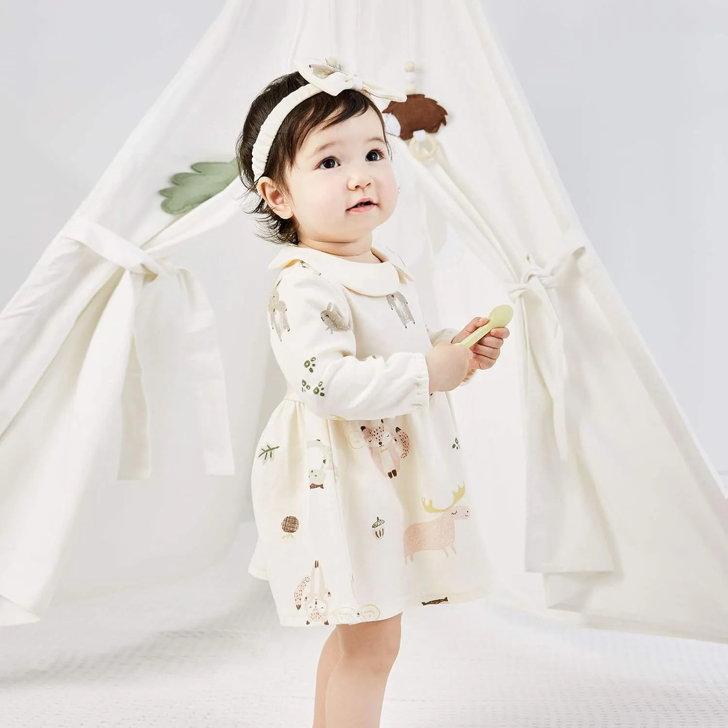 pureborn Baby Toddler Girl Dress with Bloomer Short and Long Sleeve Playwear Dress with Diaper Cover