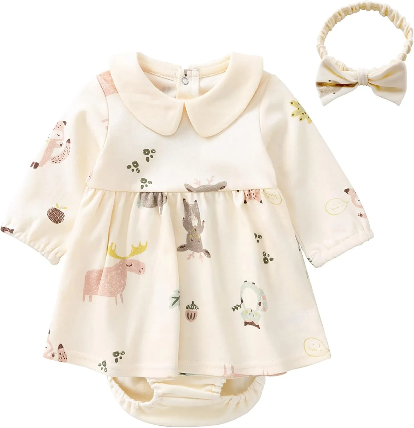 pureborn Baby Toddler Girl Dress with Bloomer Short and Long Sleeve Playwear Dress with Diaper Cover