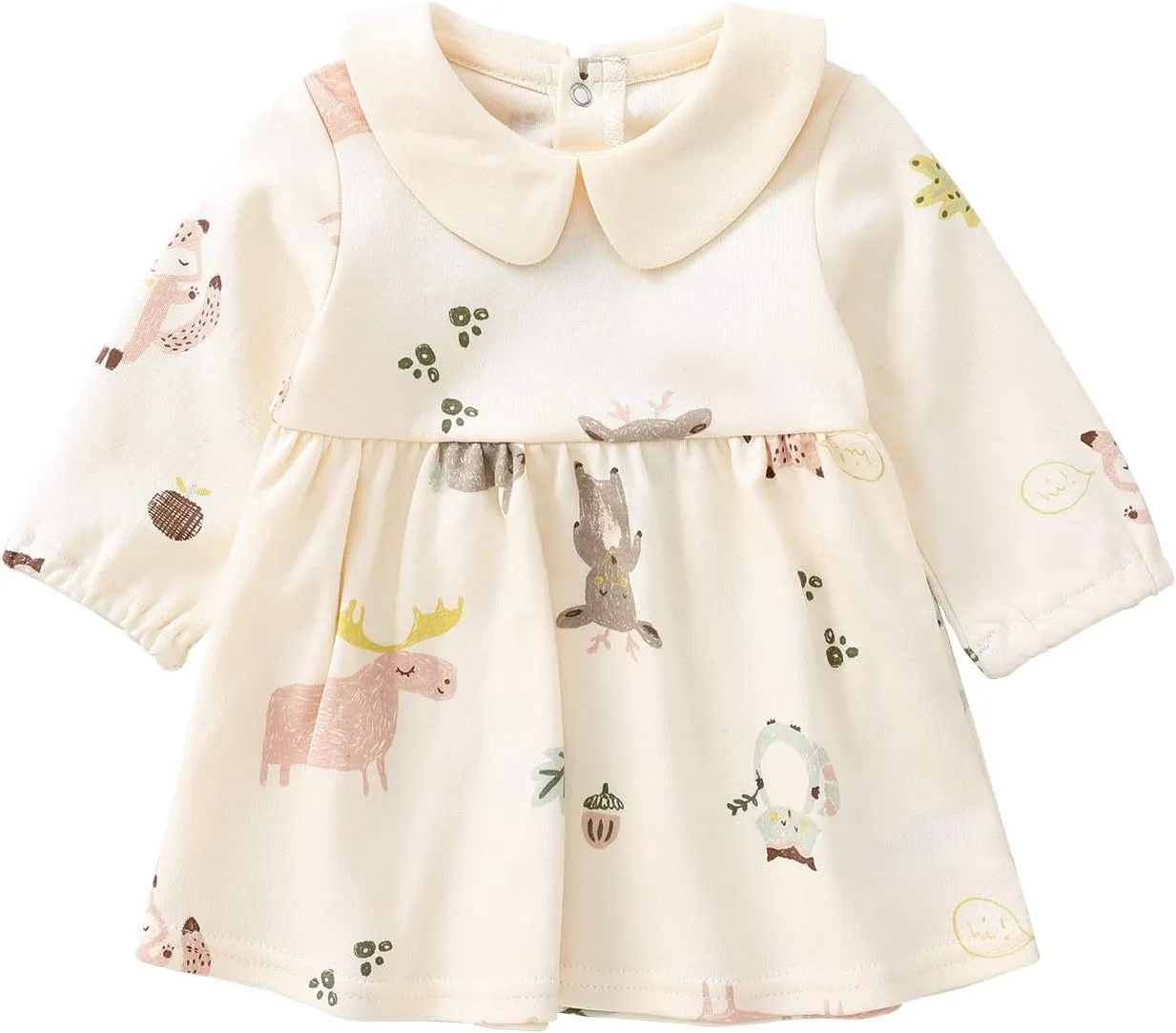 pureborn Baby Toddler Girl Dress with Bloomer Short and Long Sleeve Playwear Dress with Diaper Cover