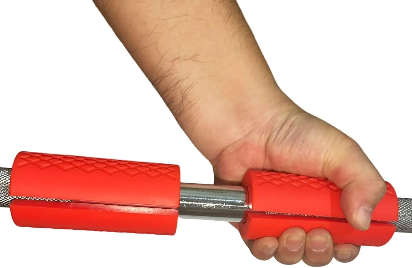 qibylift Pull Up Bar Thick Bar Adapter, Weight Grip Bar Fit for Standard Barbell - Dumbbell Handle Grips, Silicone Rubber Barbell Grips for Weight Lifting Cable Attachments & Fitness Training