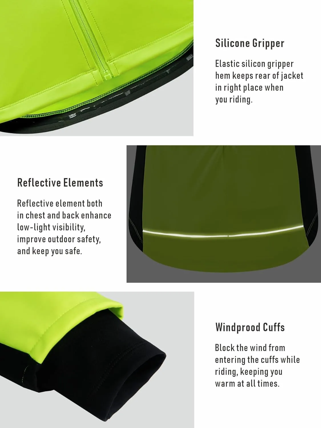qualidyne Men's Winter Cycling Jacket Thermal Fleece Lined Bicycle Biking Jacket Cold Weather Windproof Softshell Windbreaker