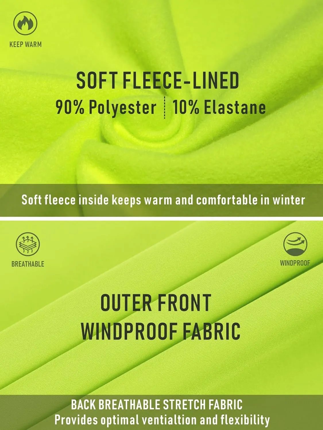 qualidyne Men's Winter Cycling Jacket Thermal Fleece Lined Bicycle Biking Jacket Cold Weather Windproof Softshell Windbreaker